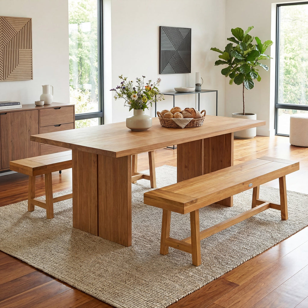 63 Inch Solid Wood Bench for up to 3 People