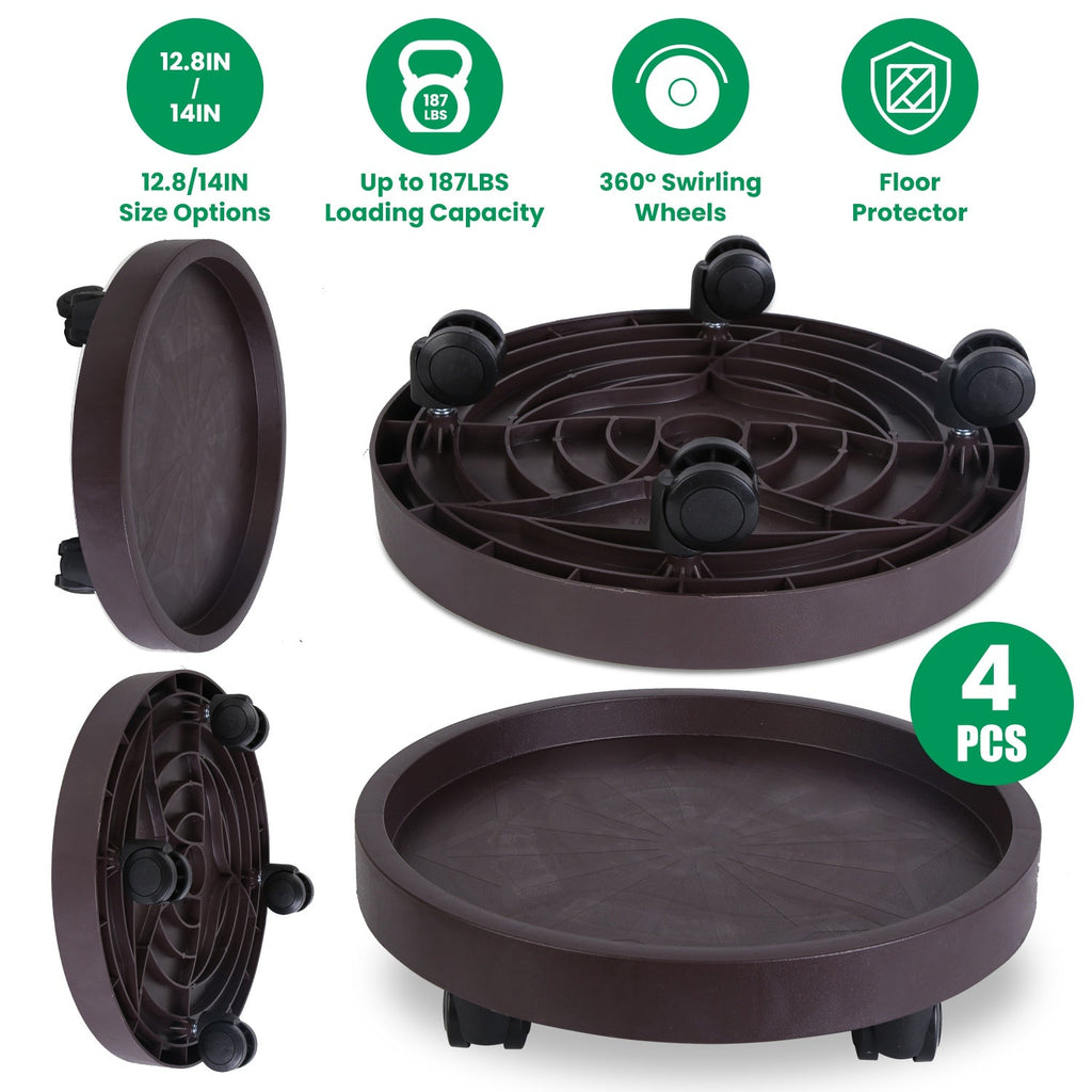 Plant Caddy with Wheels - 12.8in or 14in, 176-187lb Capacity