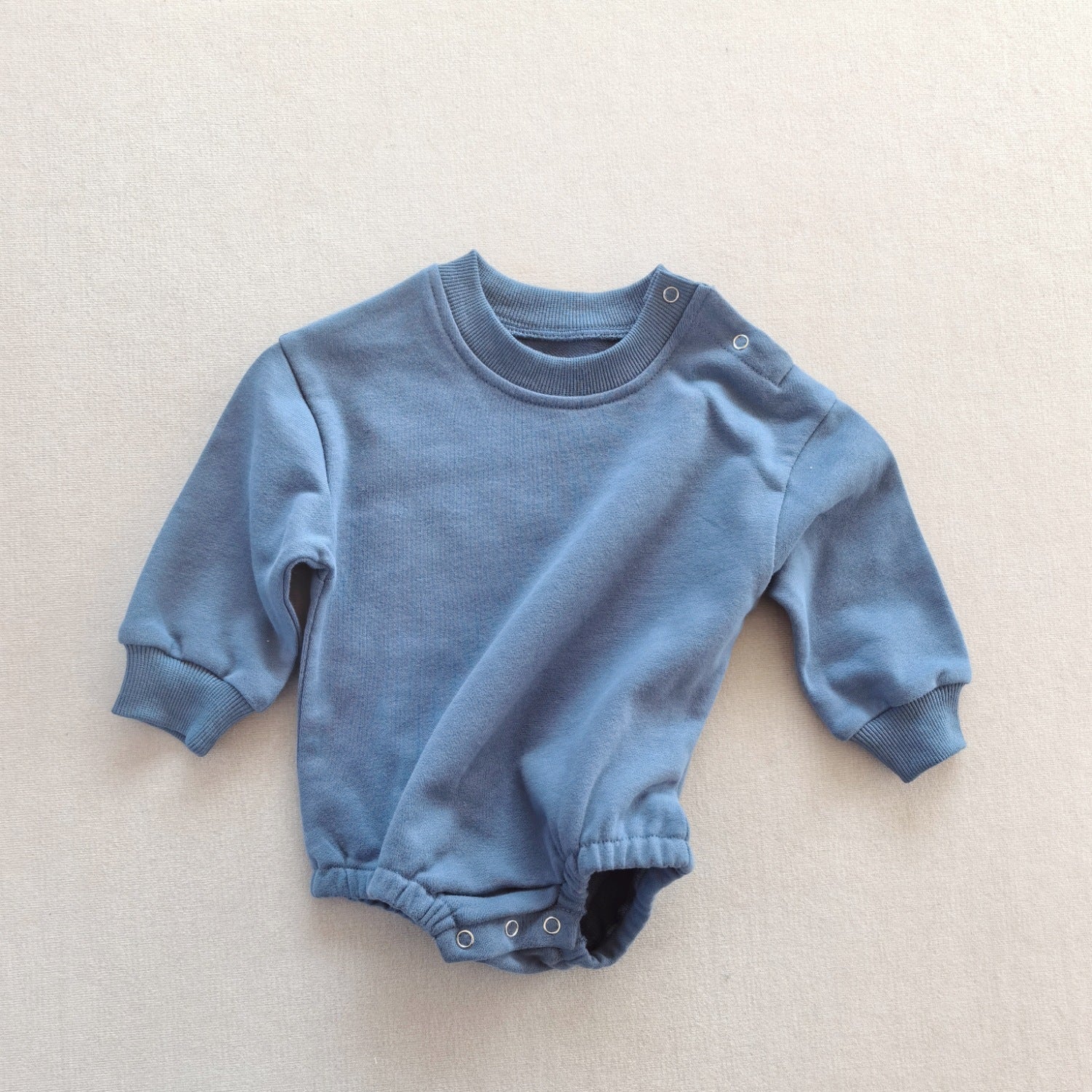 Long-sleeve Solid-color Cotton Casual Jumpsuit