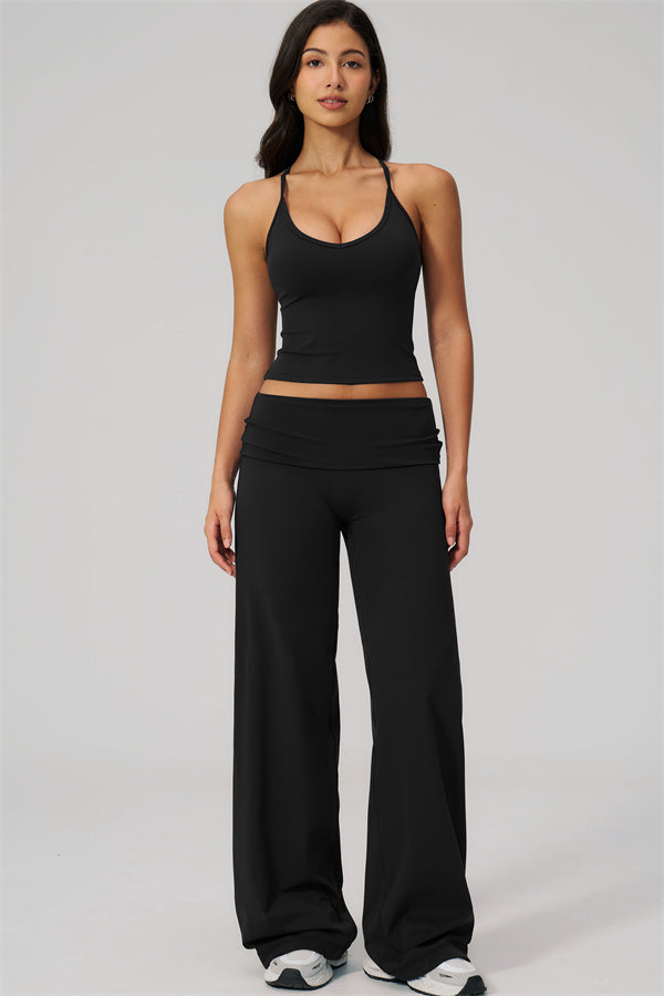 The Daring Tank Top Straight Leg Pants 2-Piece Set