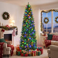 Prelit Pencil Christmas Tree, 9ft Premium Artificial Tree, Warm