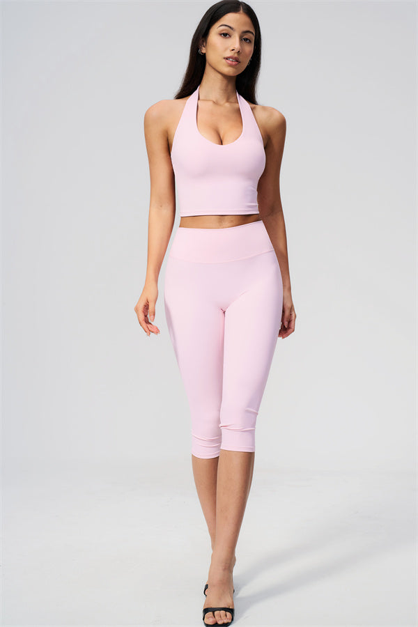 The Twirl Wide Strap Halter Crop Top