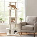 64 Inch Tall Cat Tree with 2 Large Condos and Jute Scratching Posts for Indoor Adult Cats