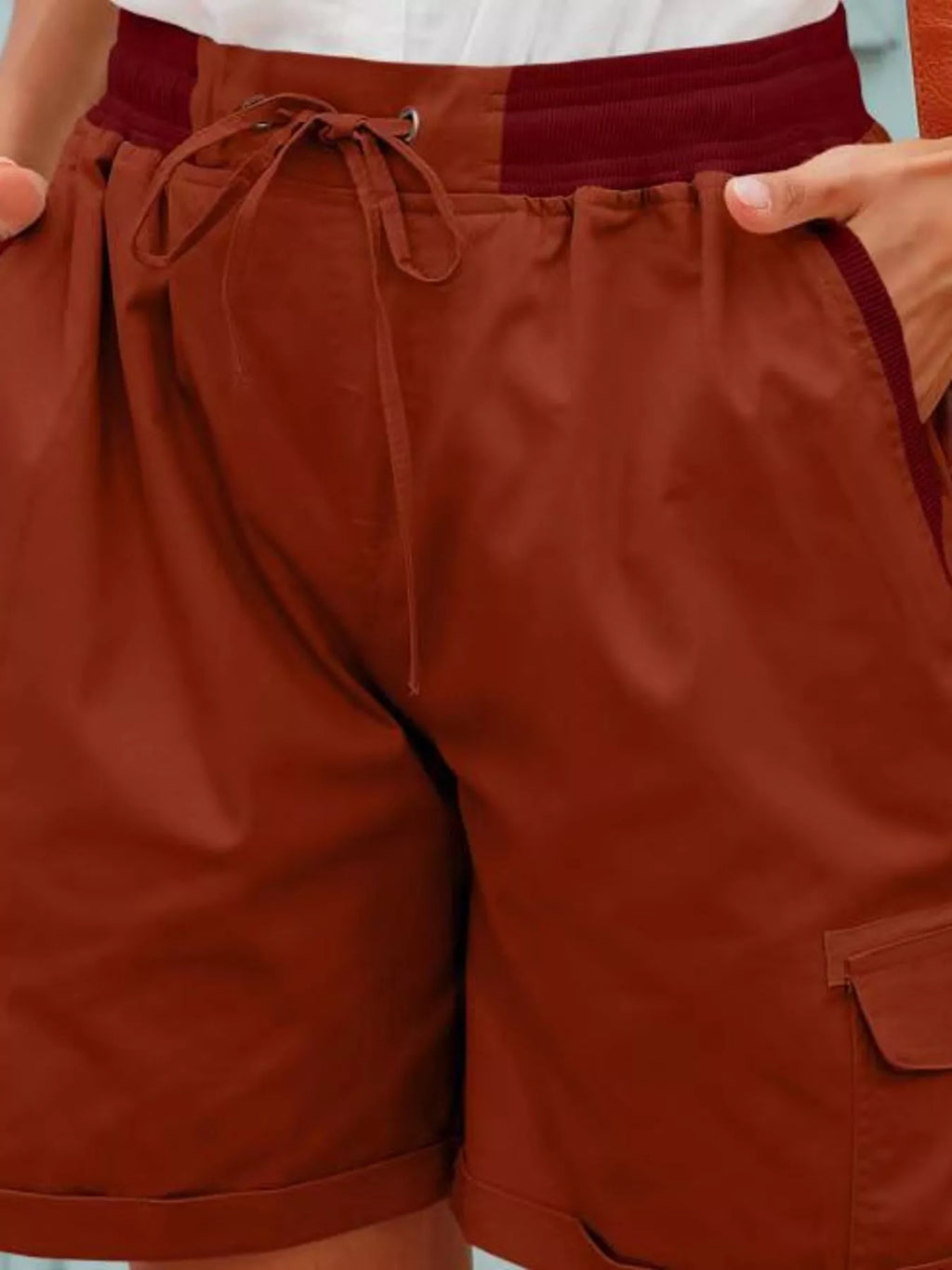 Full Size Drawstring Cargo Shorts Plus Size
