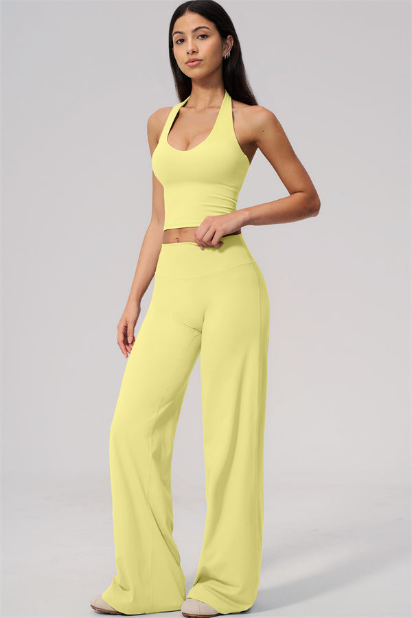 The Twirl Wide Strap Halter Crop Top