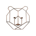 NoJo Mountain Patchwork - Metallic Copper Wire Shaped Bear Head Wall Art