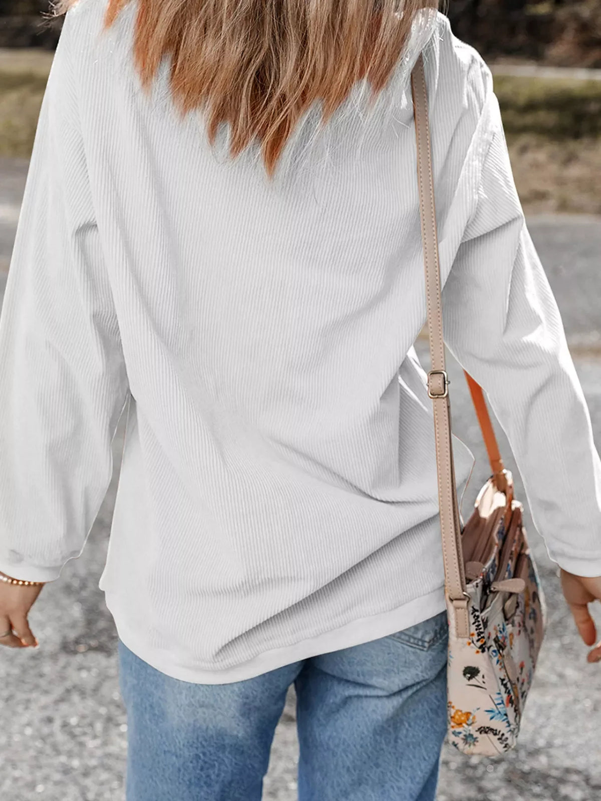 Thankful Pumpkin Ribbed Tunic Pullover Sweatshirt