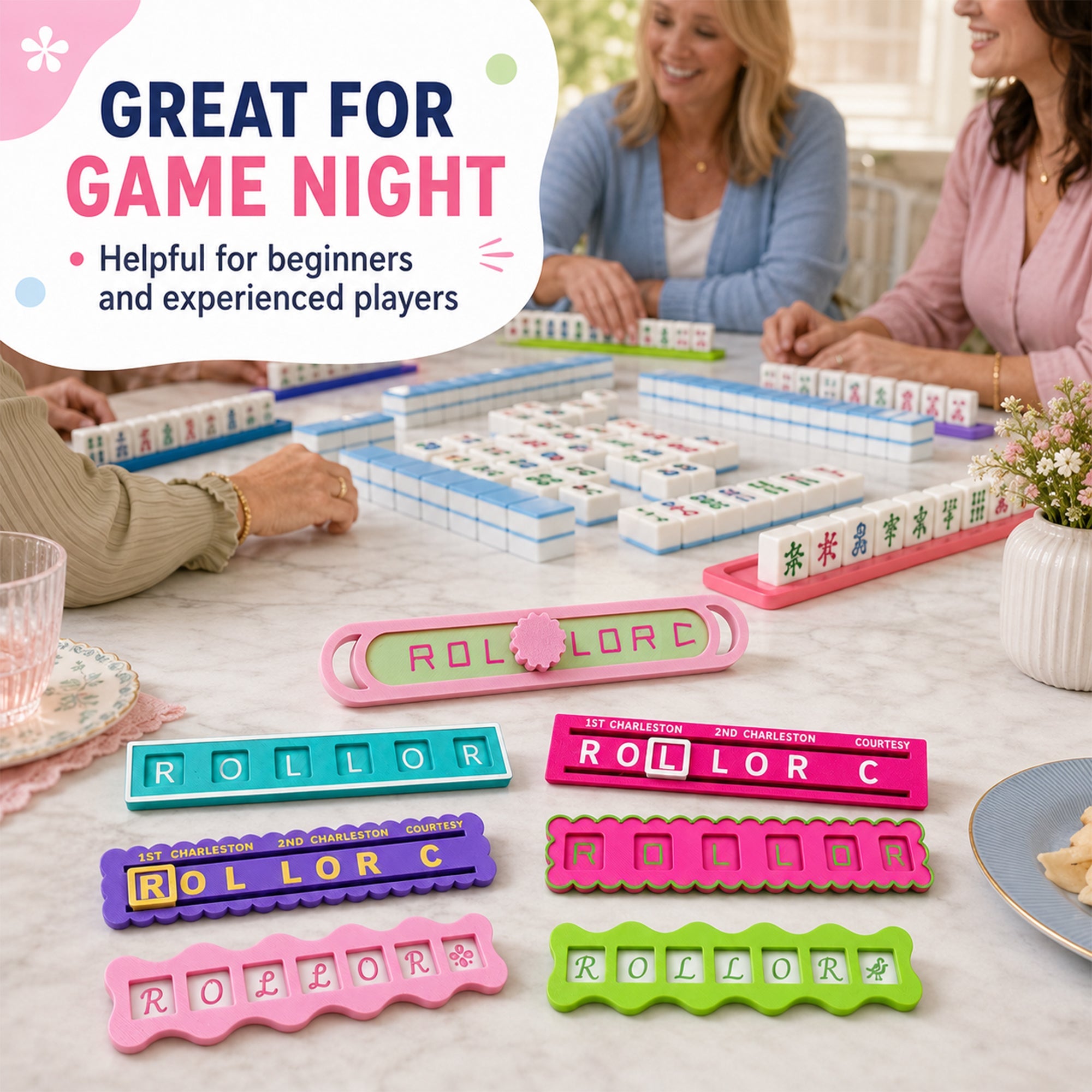 American Mahjong Charleston Tracker, 3D Printed Passing Direction Guide With R O L C Indicators, Mahjong Beginner Game Night Accessory, 8 Styles