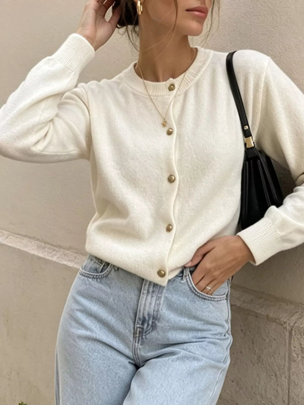 Classic Button-Down Knit Cardigan