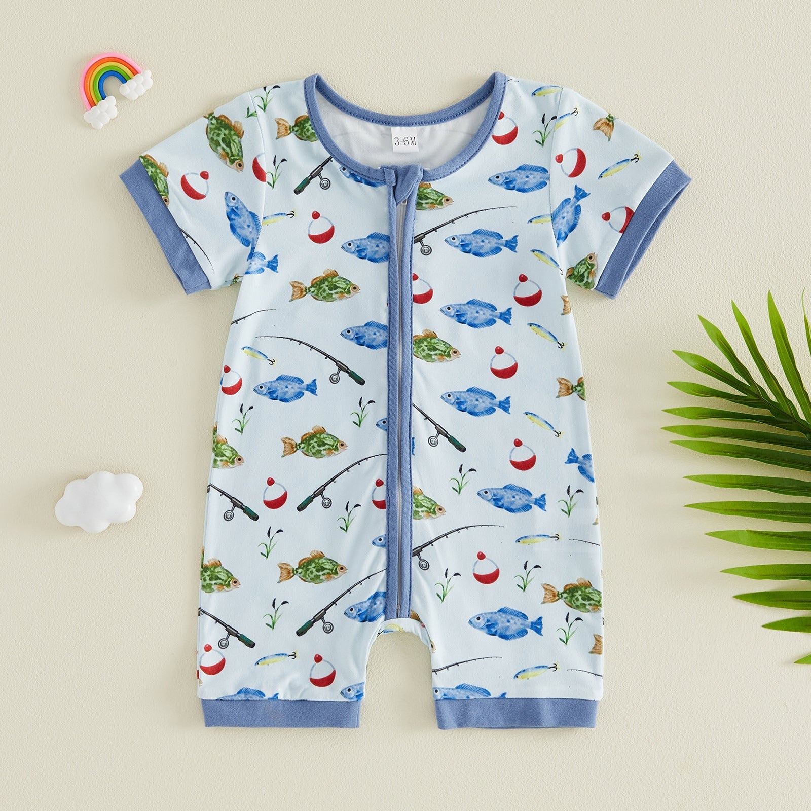 Infant And Toddler Fishing-Print Onesie