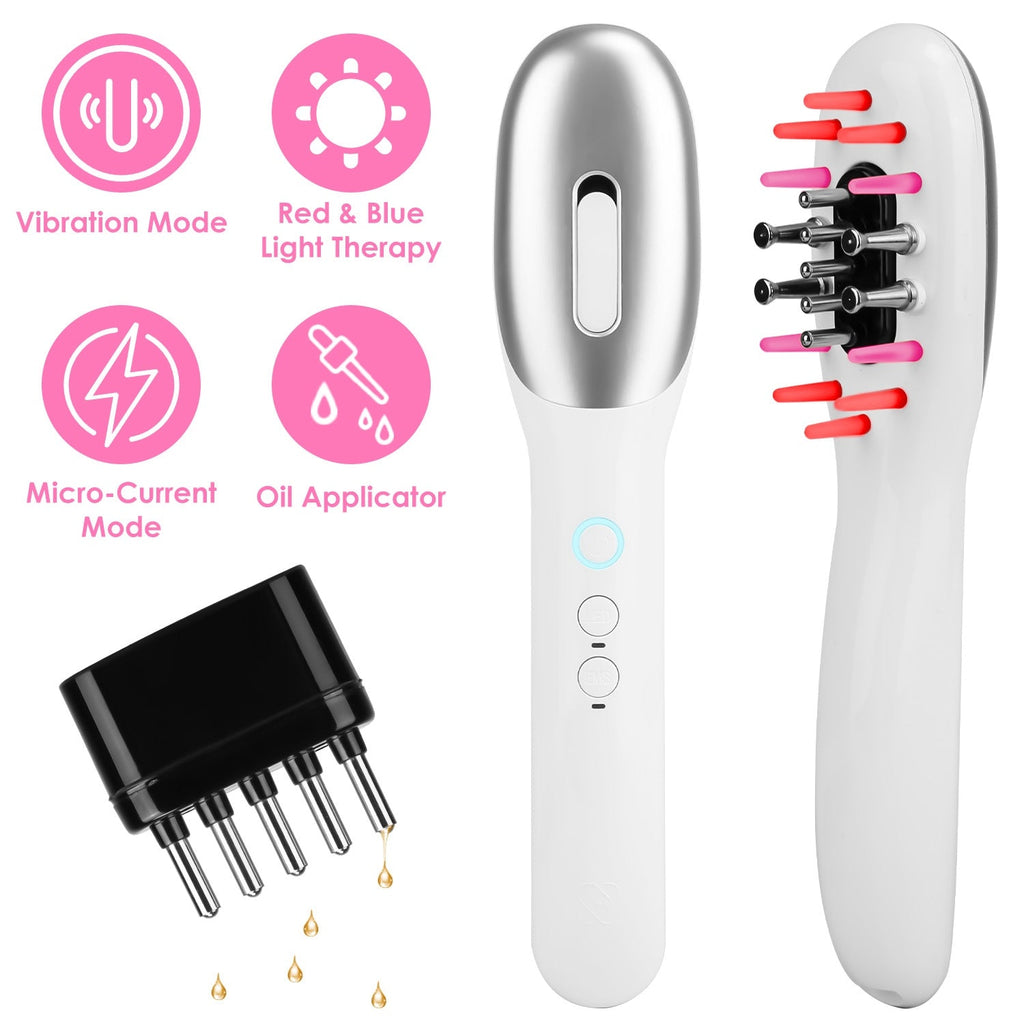 Scalp Massage Comb with Red & Blue Light Therapy