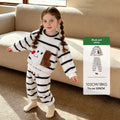 Cute-style Plush Thickened Warm Pajama And Loungewear Set For Little Girls