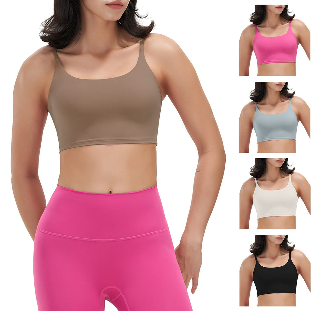 Women Sport Bras with Removable Pads, Low-Impact Square Neck