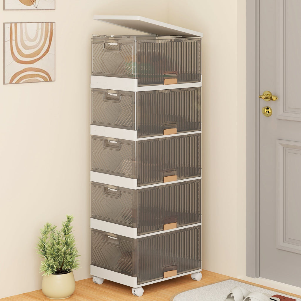 3/4/5/6-Cube Stackable Storage Bins with Detachable Wheels