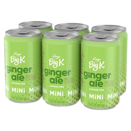 Big K Ginger Ale Caffeine Free Mini Soda Cans 6 pk / 7.5 fl oz
