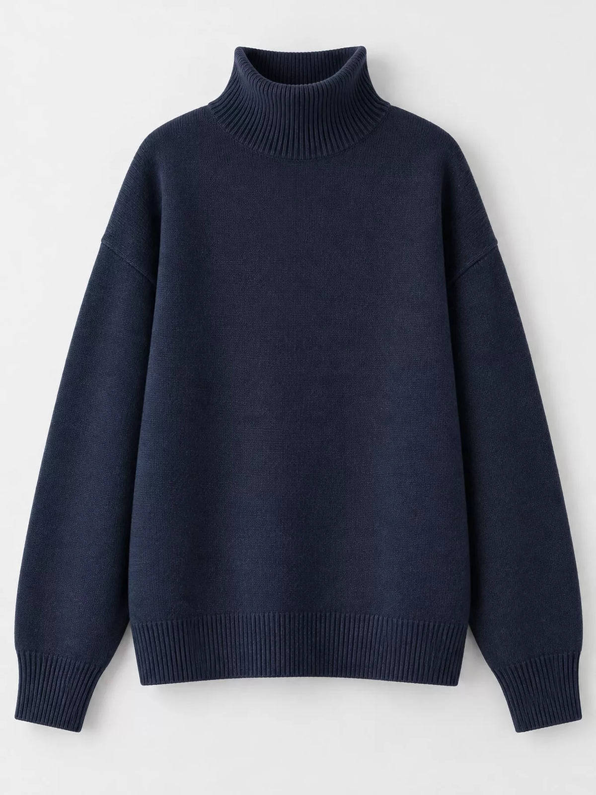 Turtleneck Dropped Shoulder Sweater