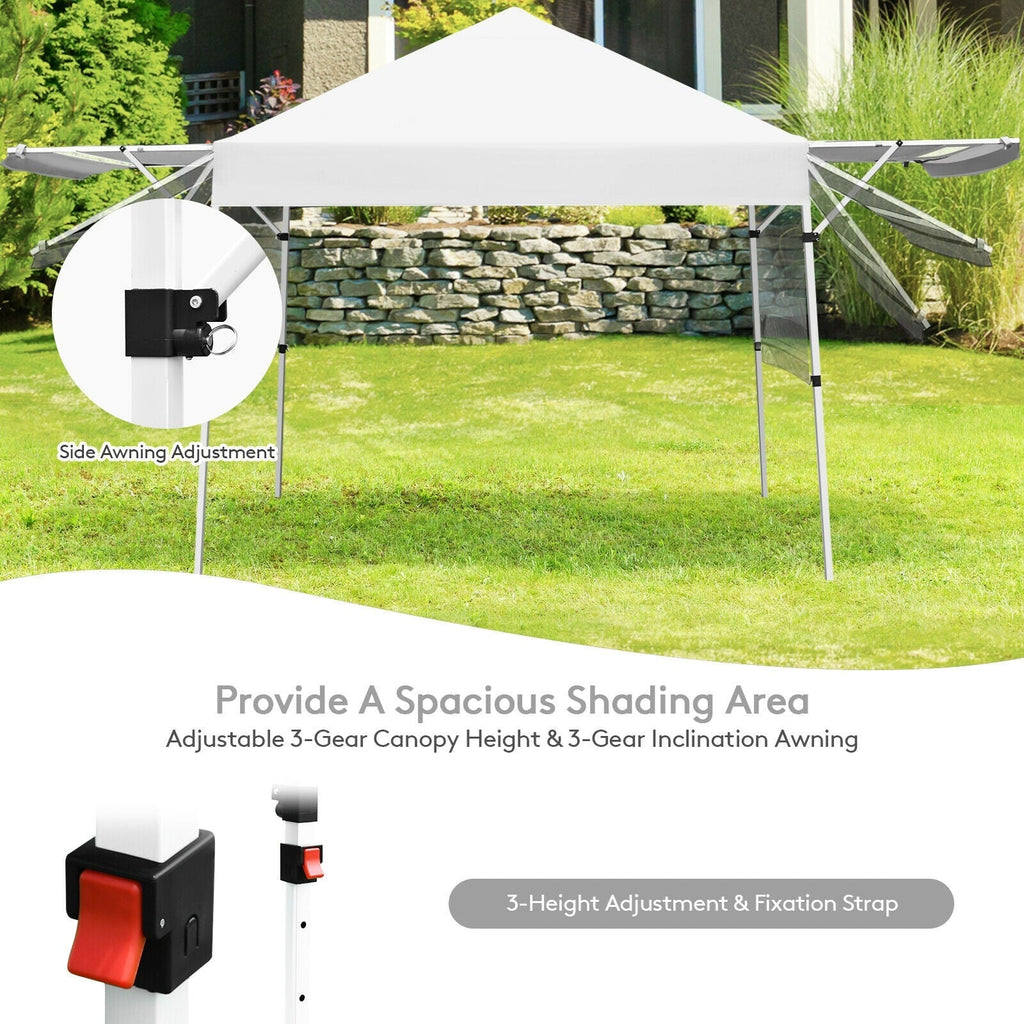 17 Feet x 10 Feet Foldable Pop Up Canopy with Adjustable Instant Sun Shelter
