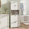 67.5 Inch Tall Modern Freestanding Floor Storage Cabinet with 4 Doors and 1 Drawer