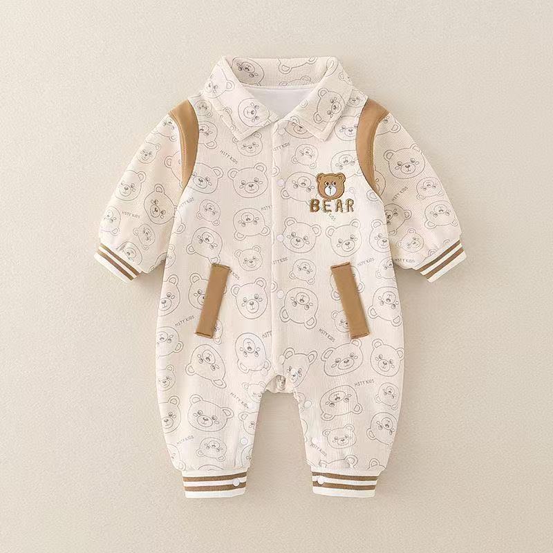 Babys Two-layer Autumn Outerwear Baby Onesie