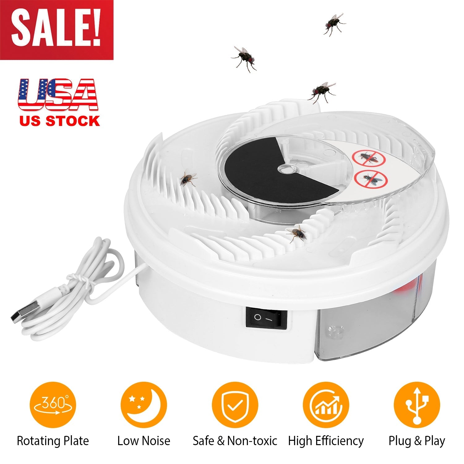 Electric Fly Trap - USB Powered, Rotating Indoor Use