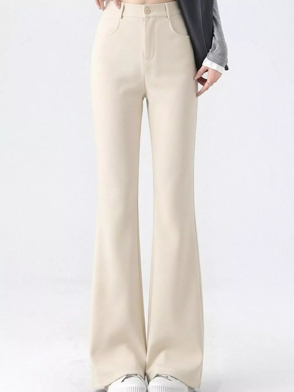 Full Size High-Waisted Slim-Fit Straight-Leg Pants Plus Size