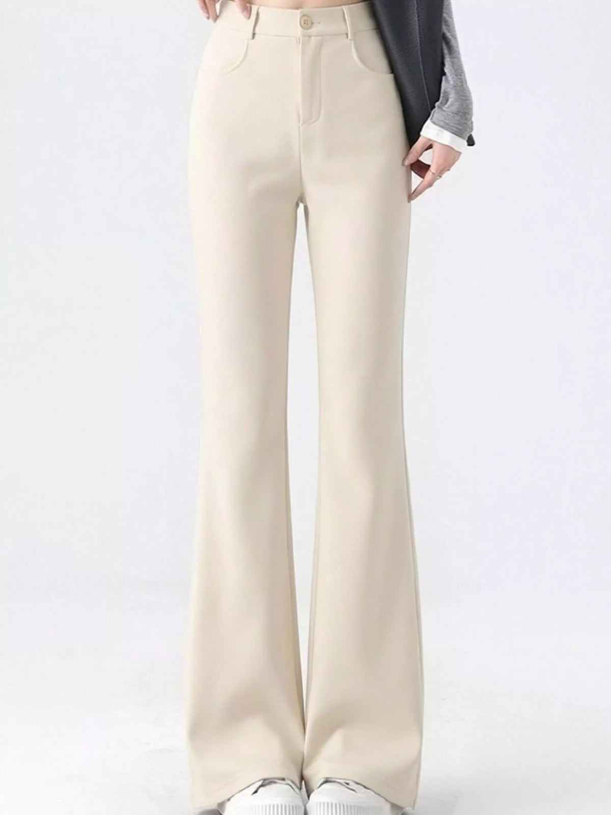 Full Size High-Waisted Slim-Fit Straight-Leg Pants Plus Size