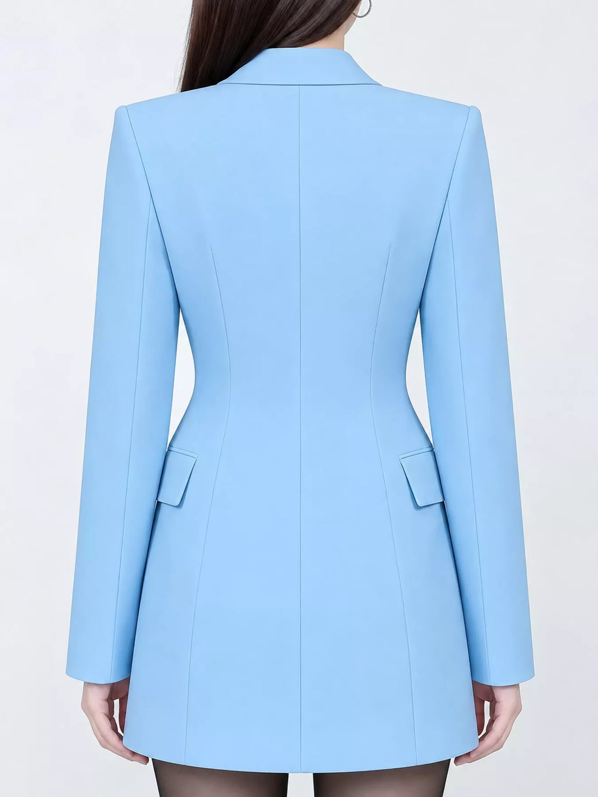 Full Size Double-Breasted Slim-Fit Blazer Plus Size