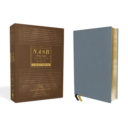 Nasb, Thinline Bible, Large Print, Genuine Leather, Buffalo, Blue, Red Letter Edition, 1995 Text, Comfort Print - Leather