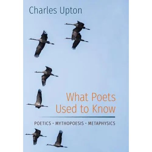 What Poets Used to Know: Poetics - Mythopoesis - Metaphysics - Hardcover