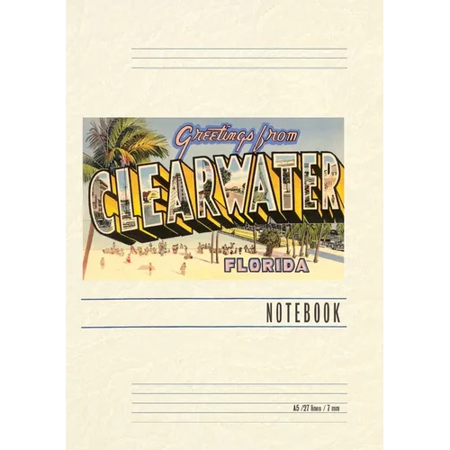 Vintage Lined Notebook Greetings from Clearwater, Florida - Paperback