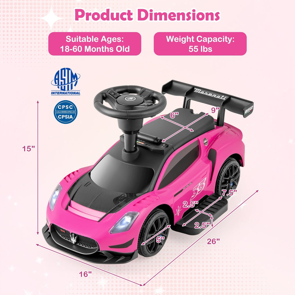 6V Electric Kids Ride on Push Car Maserati Licensed with Foot Pedal and Music