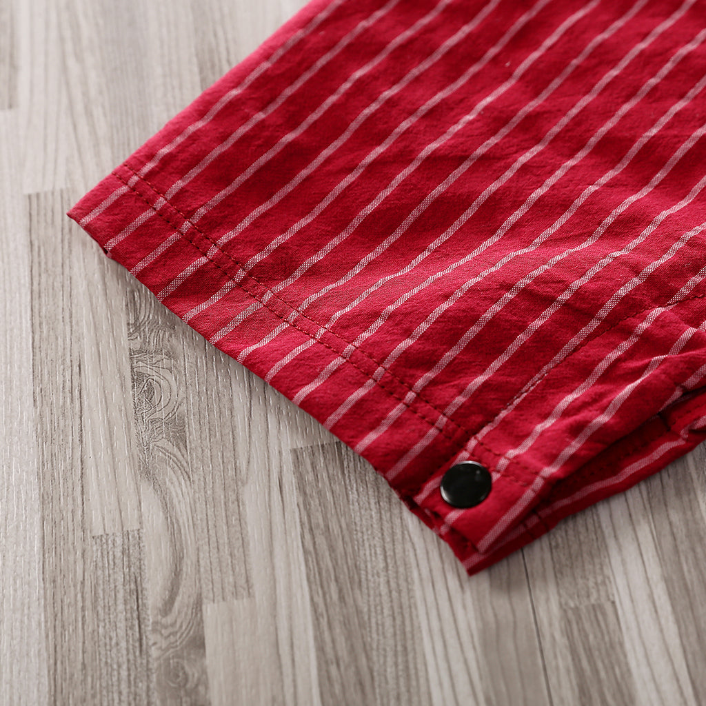 Baby Boy Striped Jumpsuit with Bow Tie