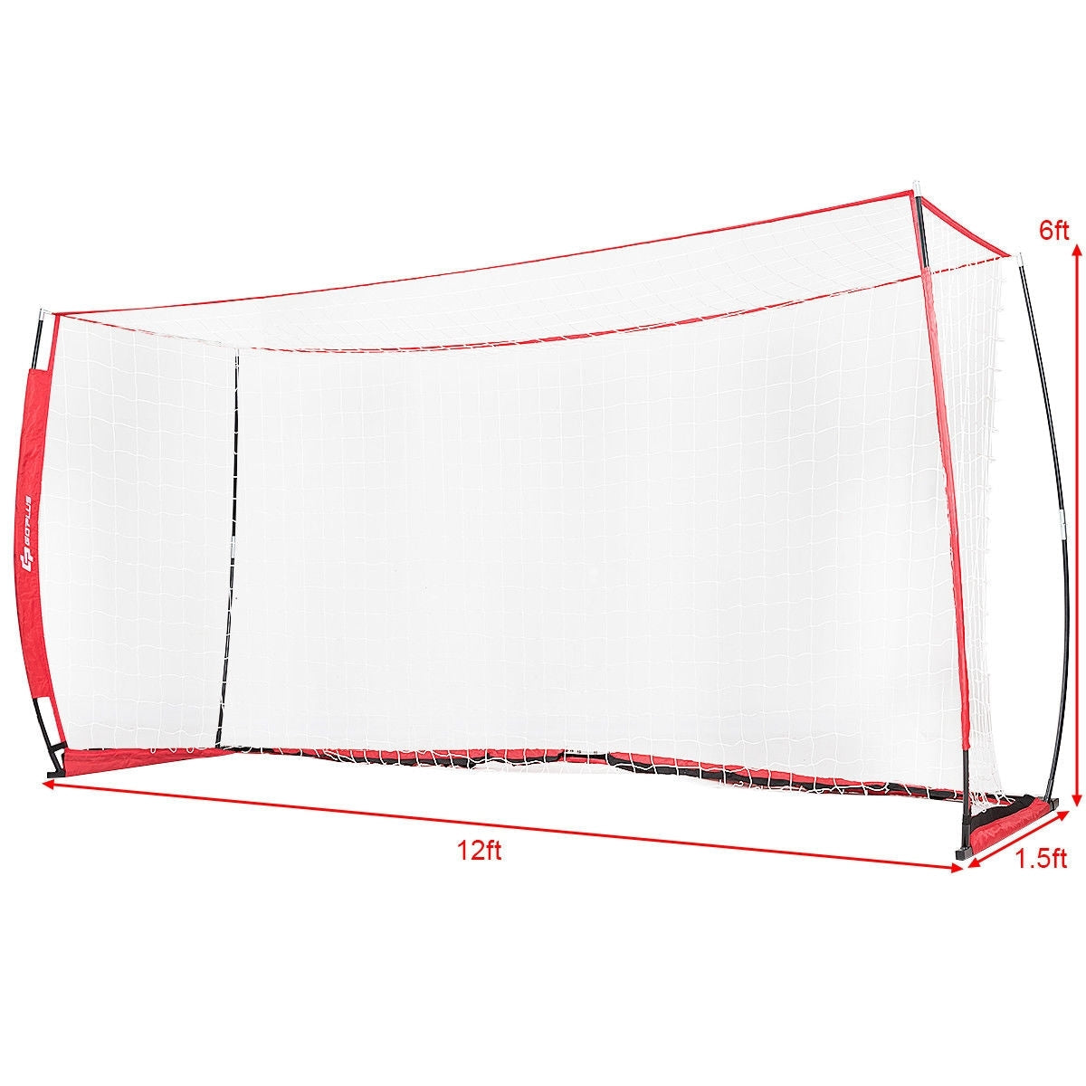 6/8/12 Feet Durable Bow Style Soccer Goal Net with Bag-12' x 6'
