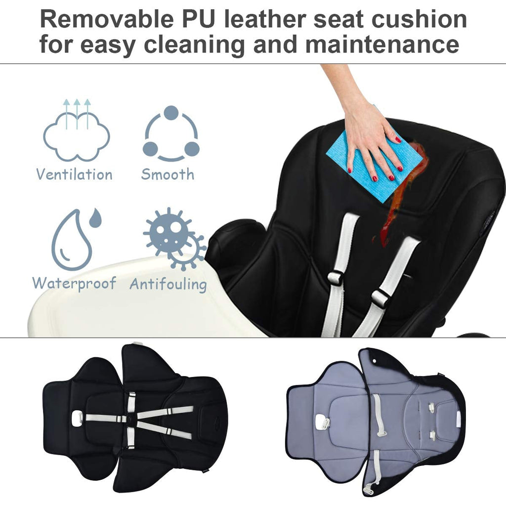 Foldable High chair with Multiple Adjustable Backrest