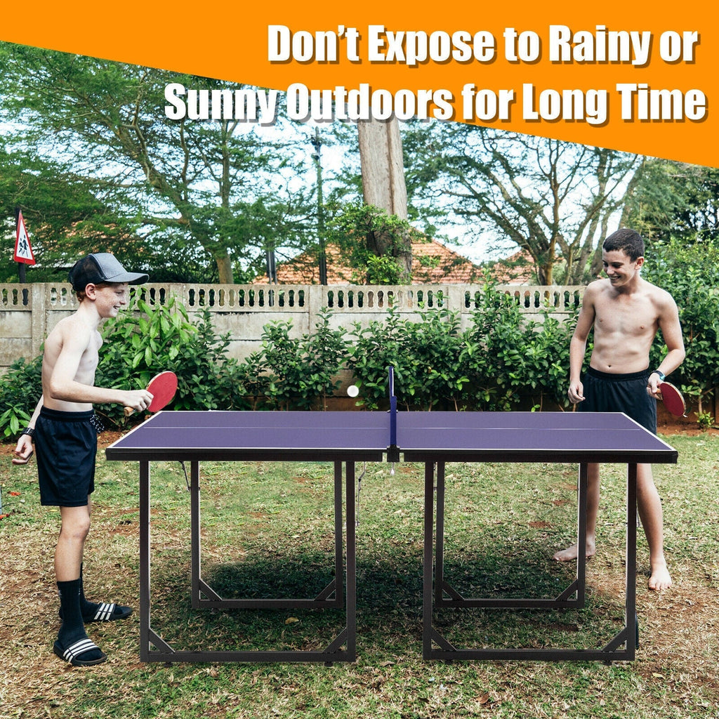 Multi-Use Foldable Midsize Removable Compact Ping-pong Table