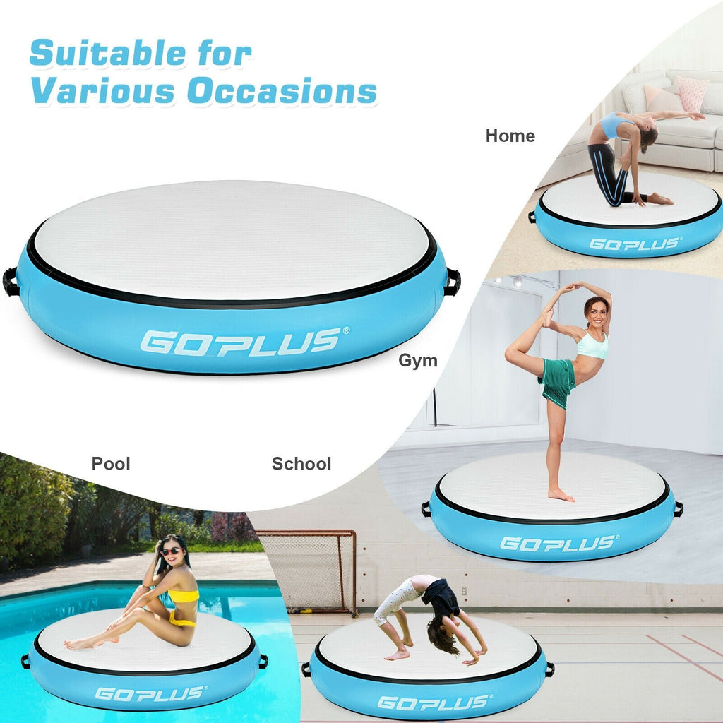 40 Inch Inflatable Round Gymnastic Mat with Electric Pump