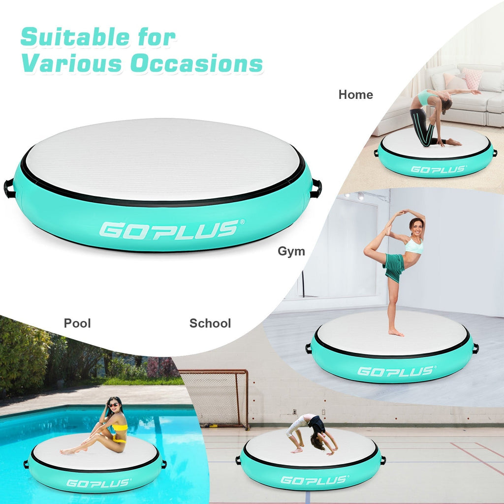 40 Inch Inflatable Round Gymnastic Mat with Electric Pump