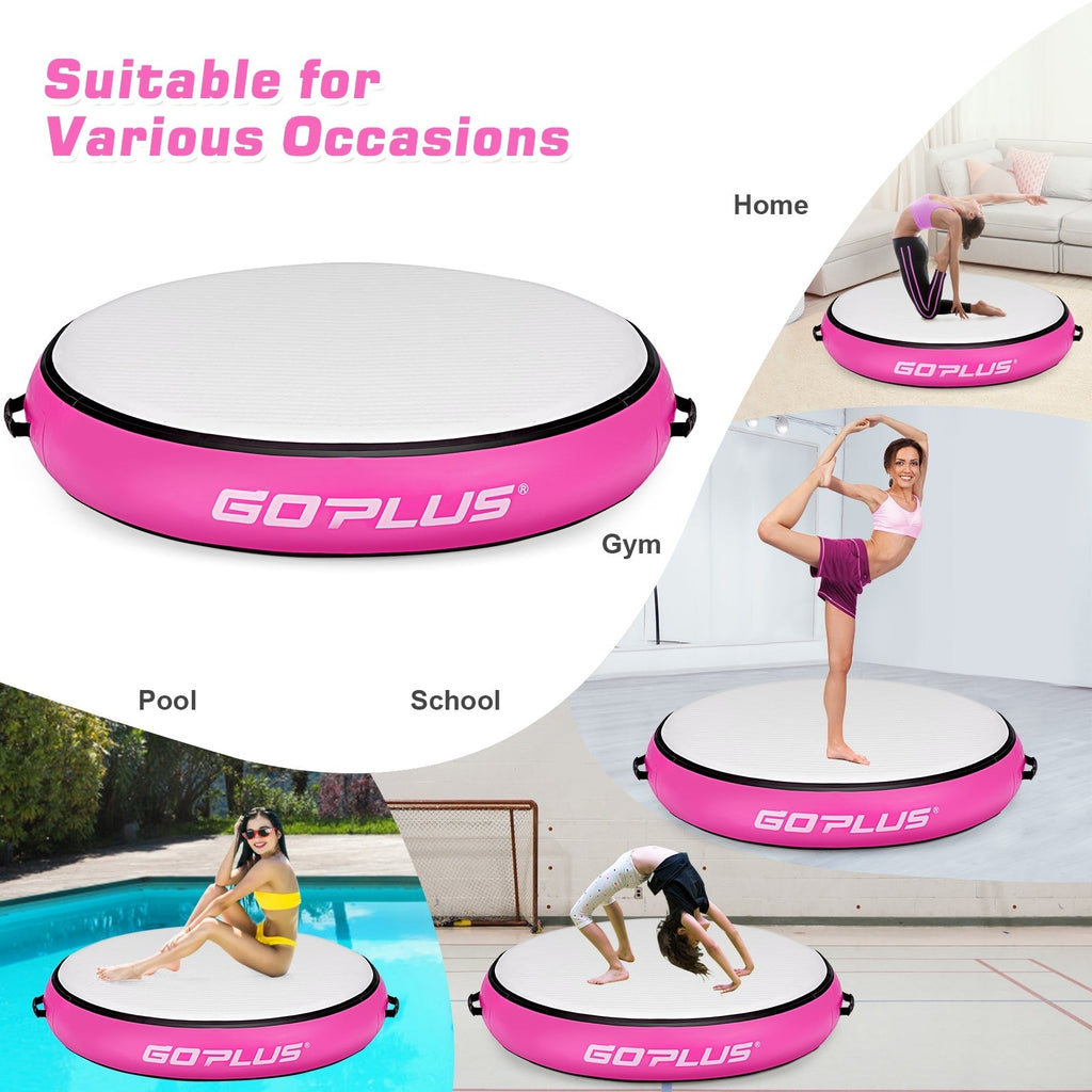 40 Inch Inflatable Round Gymnastic Mat with Electric Pump