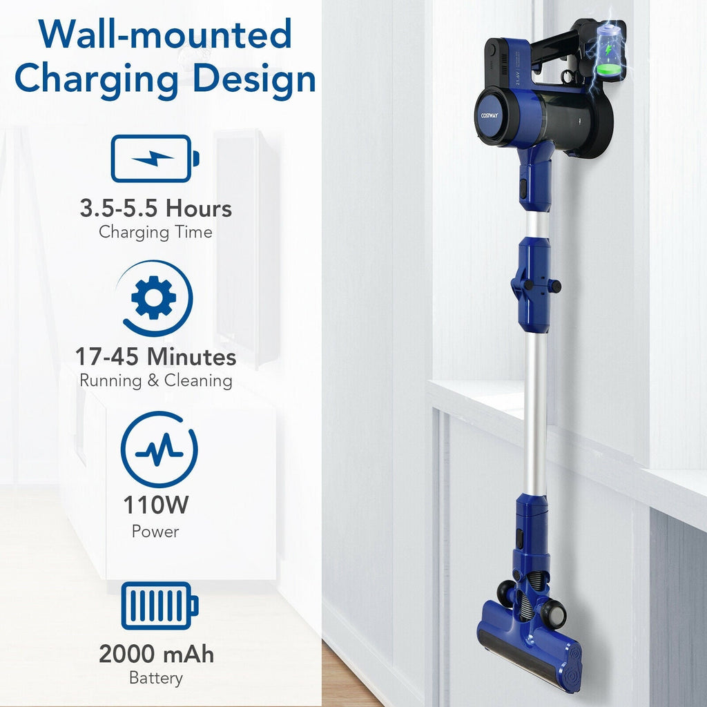 3-in-1 Handheld Cordless Stick Vacuum Cleaner with 6-cell Lithium Battery