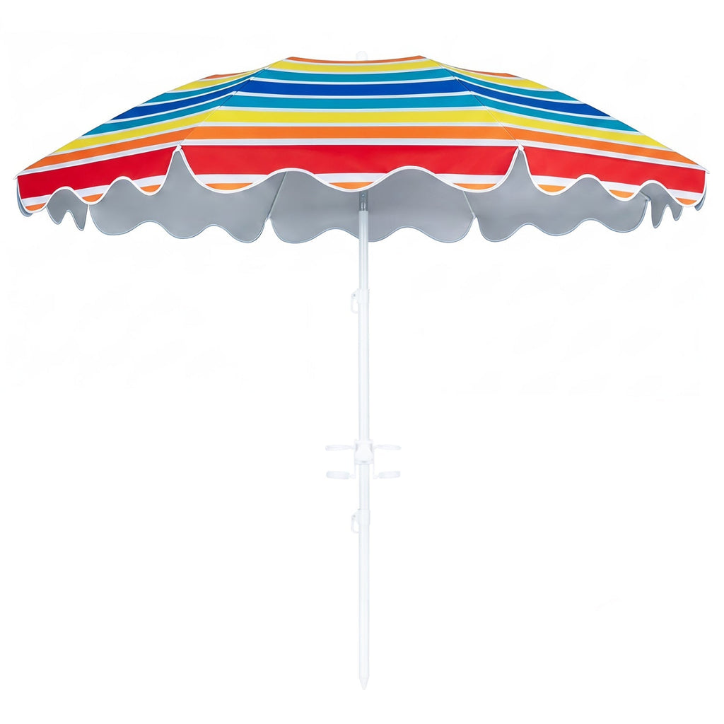 Beach Umbrella 6.5 FT with UPF 50+ Sun Protection & Sand Anchor