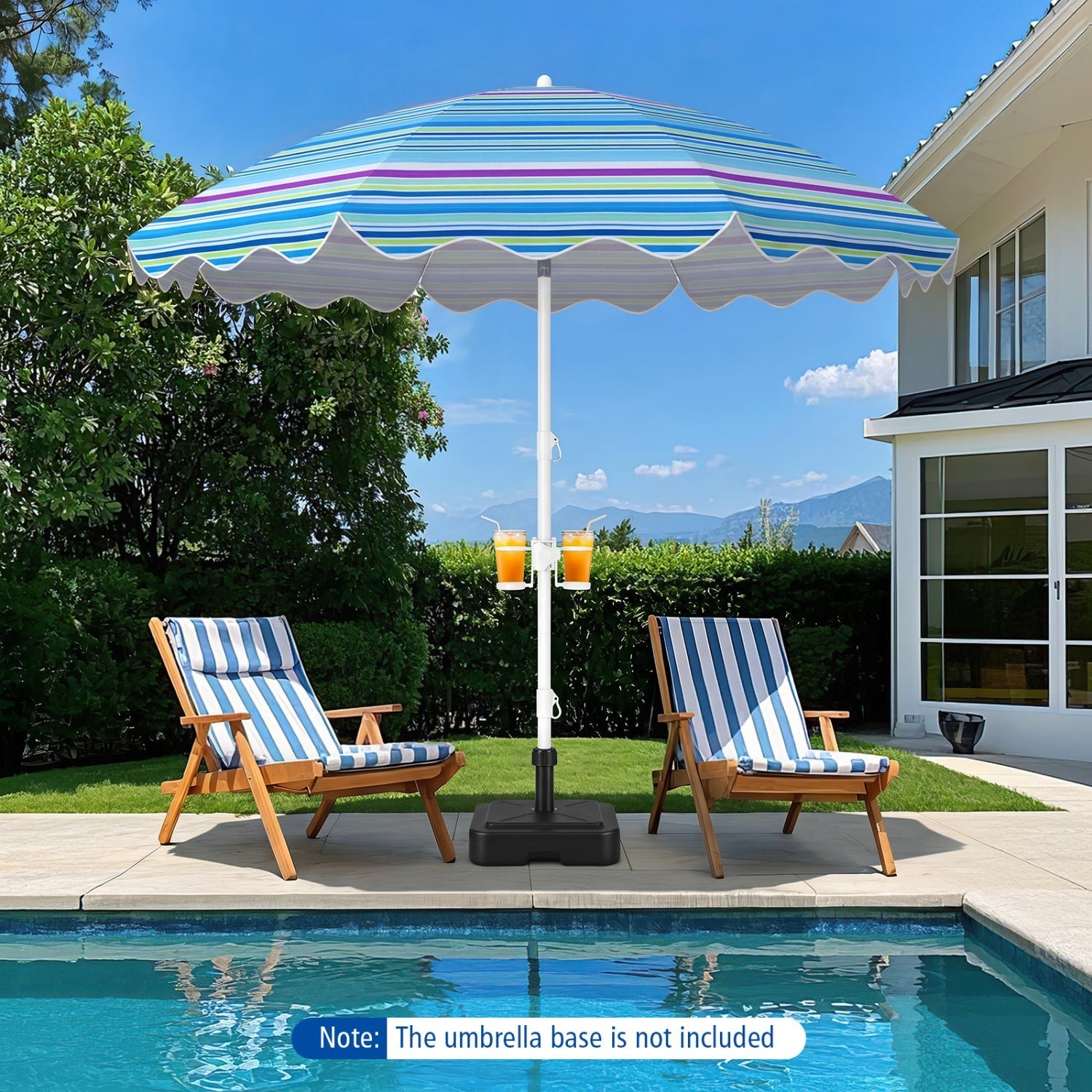 Beach Umbrella 6.5 FT with UPF 50+ and Sand Anchor