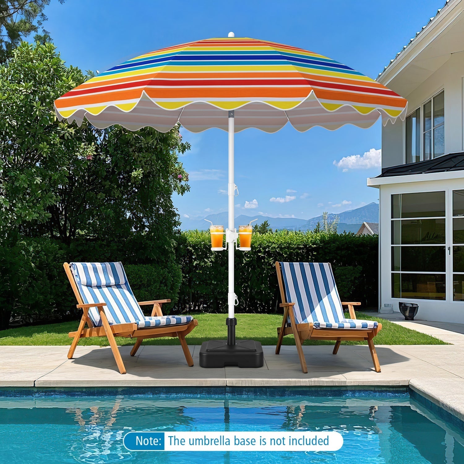 Beach Umbrella 6.5 FT with UPF 50+ and Sand Anchor