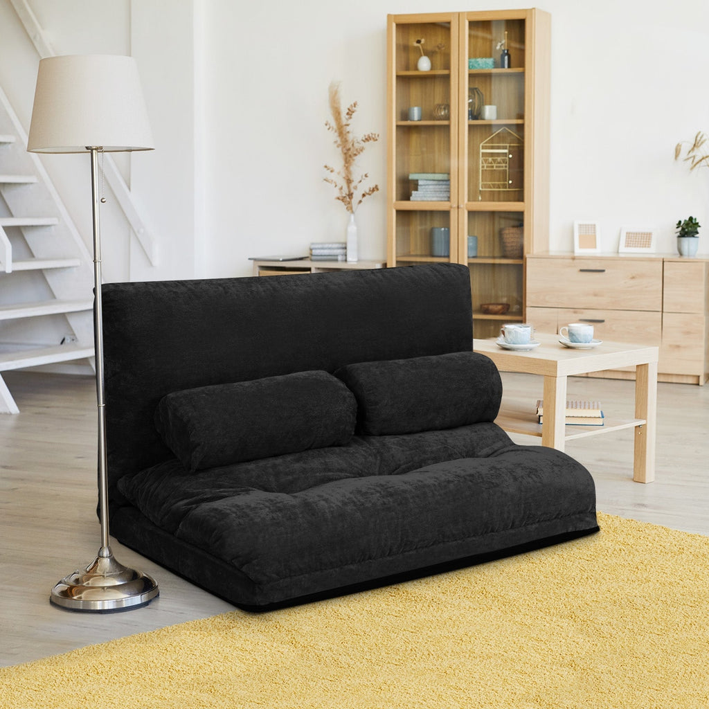6-Position Adjustable Sleeper Lounge Couch with 2 Pillows