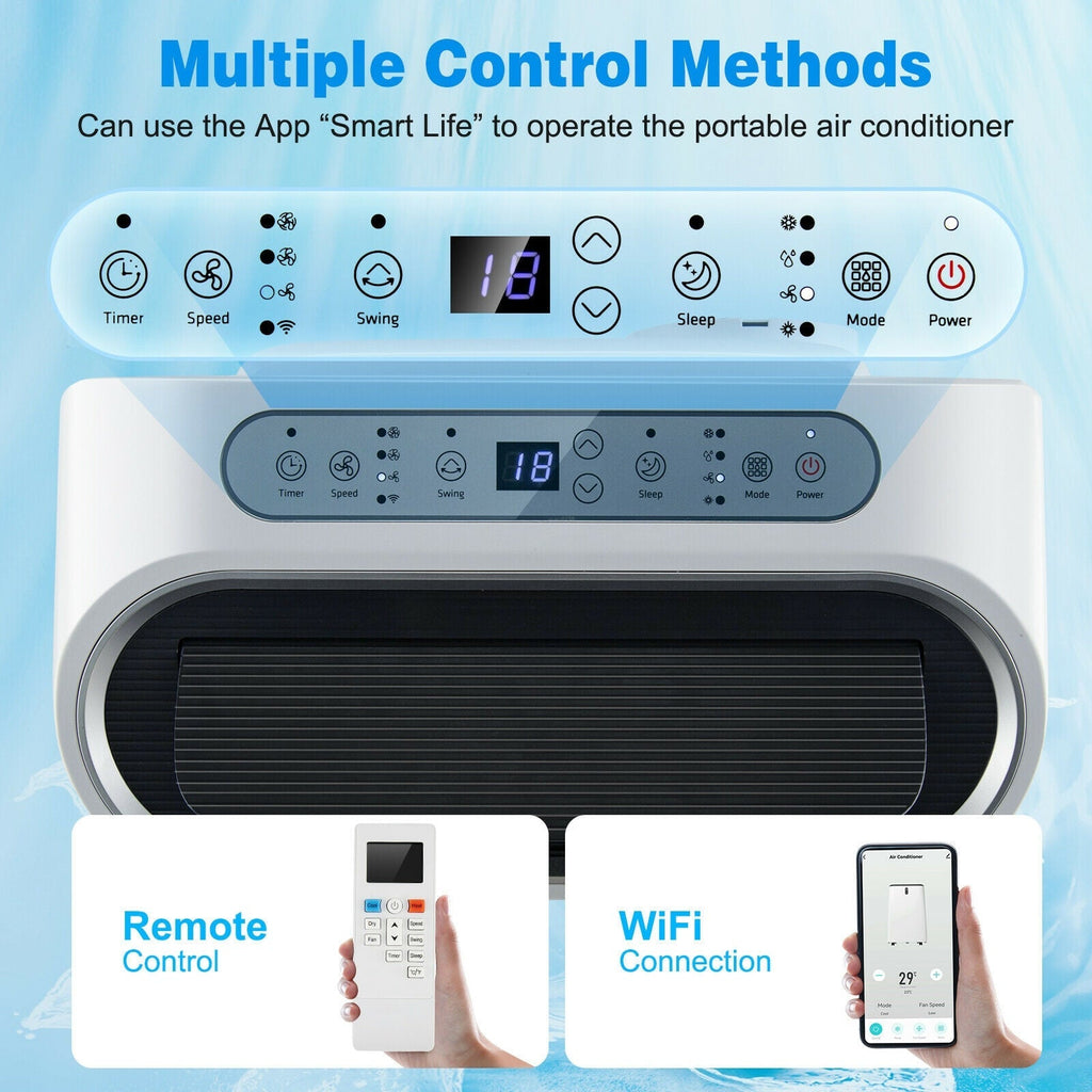 12000 BTU Portable 4-in-1 Air Conditioner with Smart Control-White