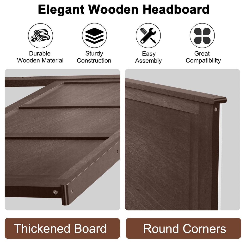 Full Wood Headboard Flat Panel with Pre-drilled Holes and Height Adjustment
