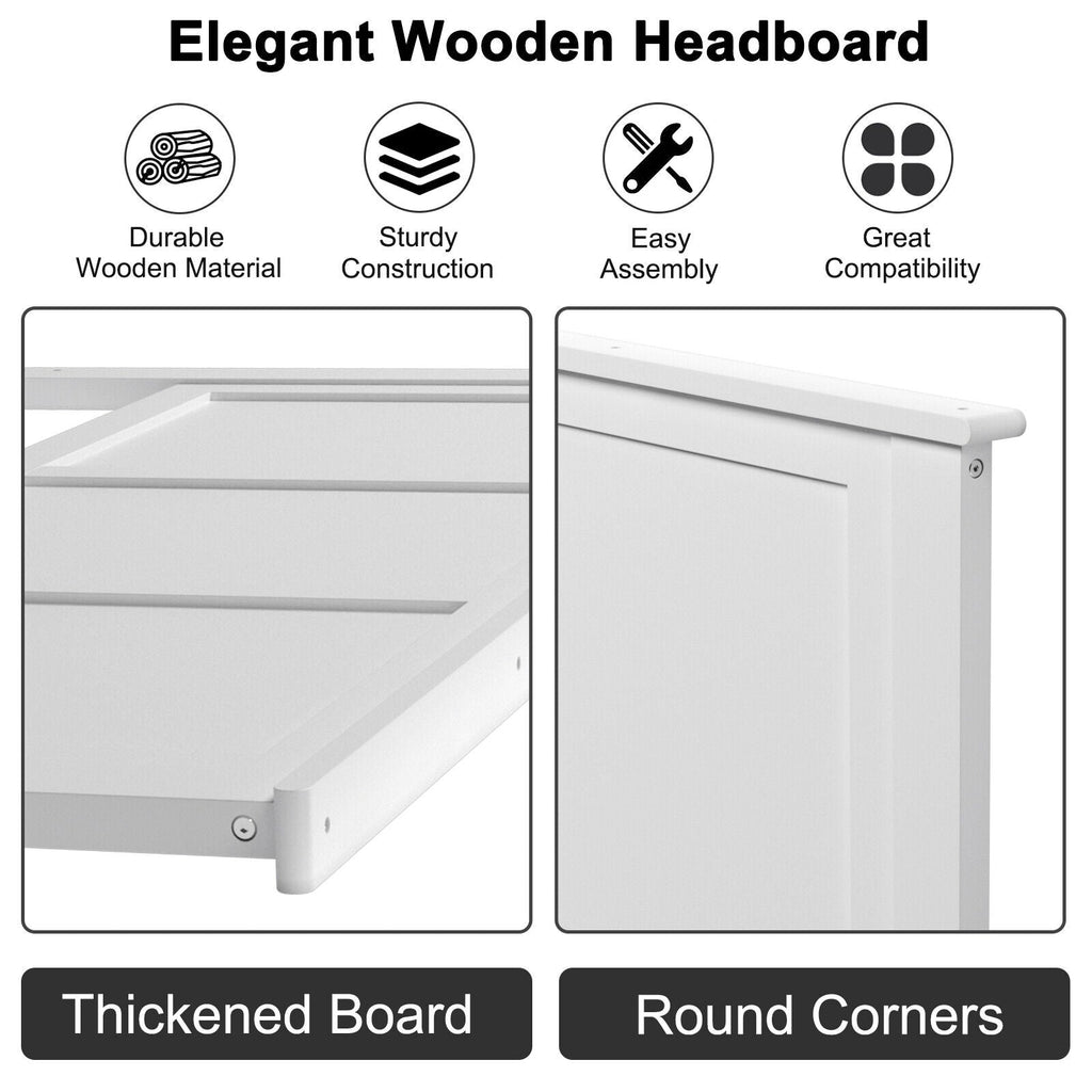 Full Wood Headboard Flat Panel with Pre-drilled Holes and Height Adjustment