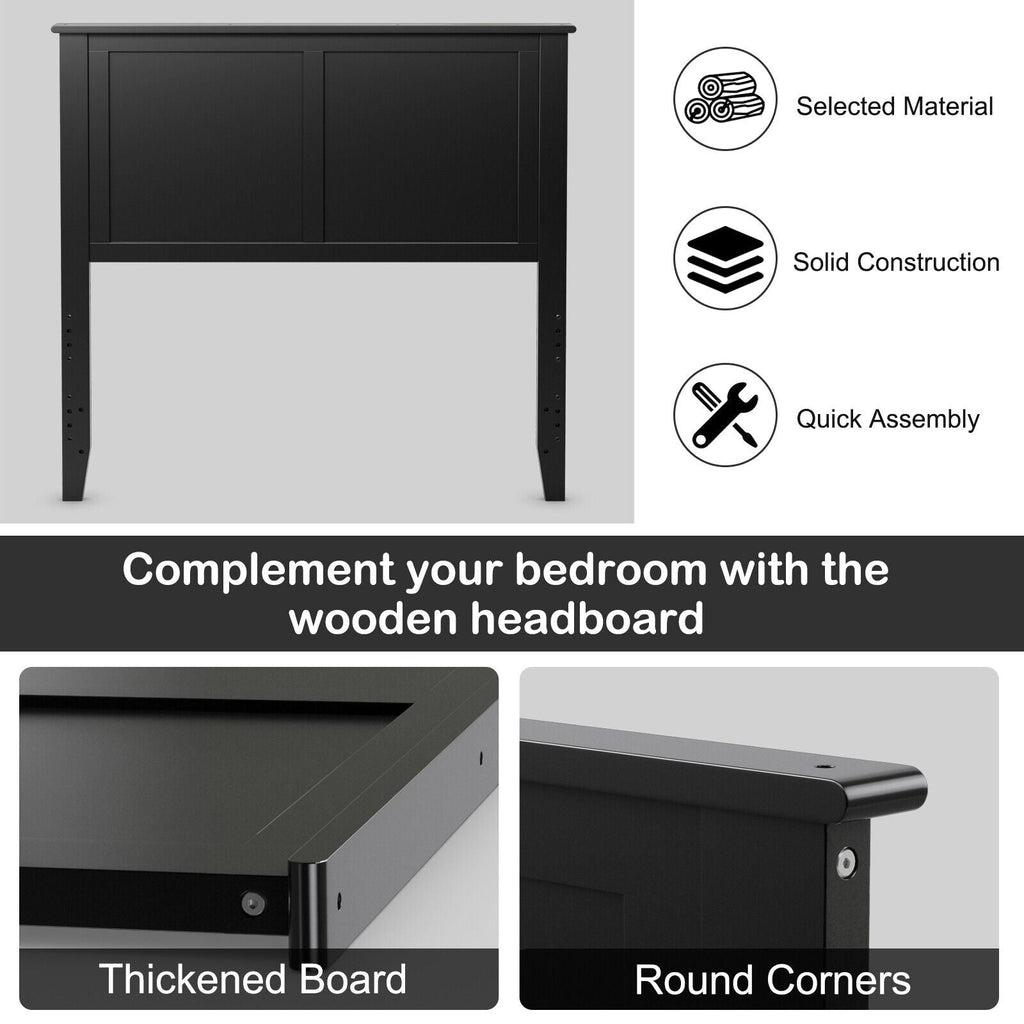 Solid Wood Flat Panel Headboard for Twin-size Bed