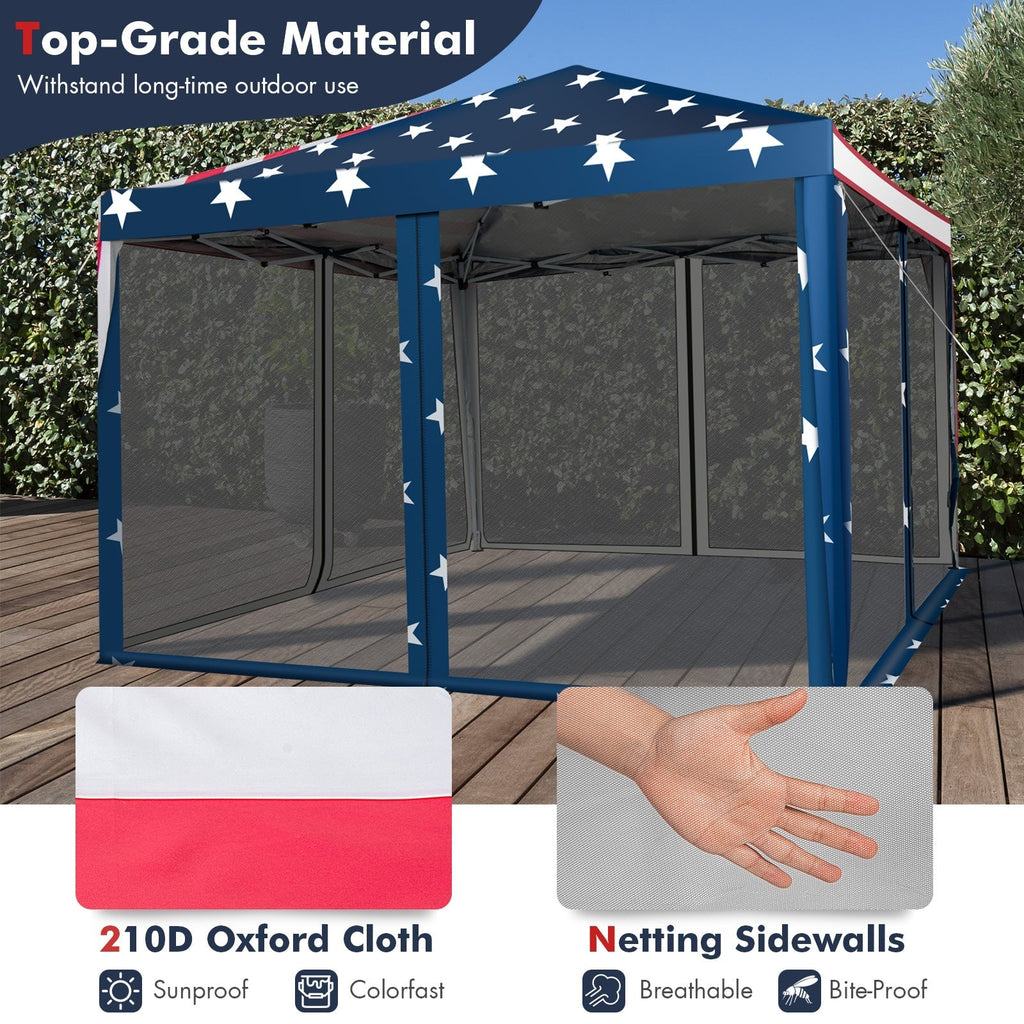 10 FT x 10 FT Pop-Up Canopy Tent Easy Setup Instant Folding Shelter with Mesh Netting