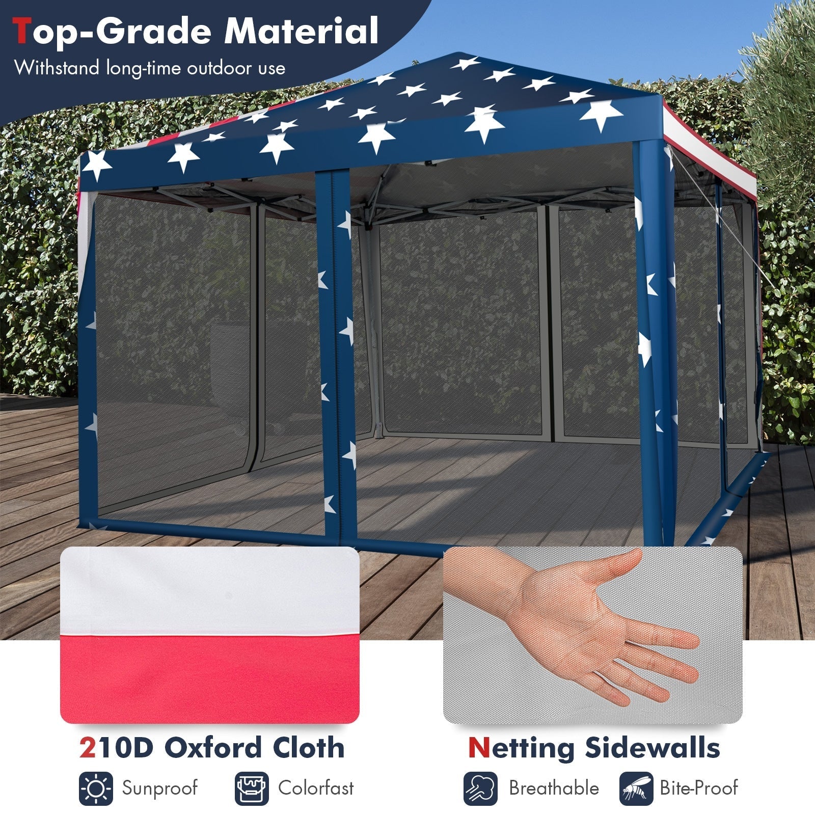 10 FT x 10 FT Pop-Up Canopy Tent Easy Setup Instant Folding Shelter with Mesh Netting