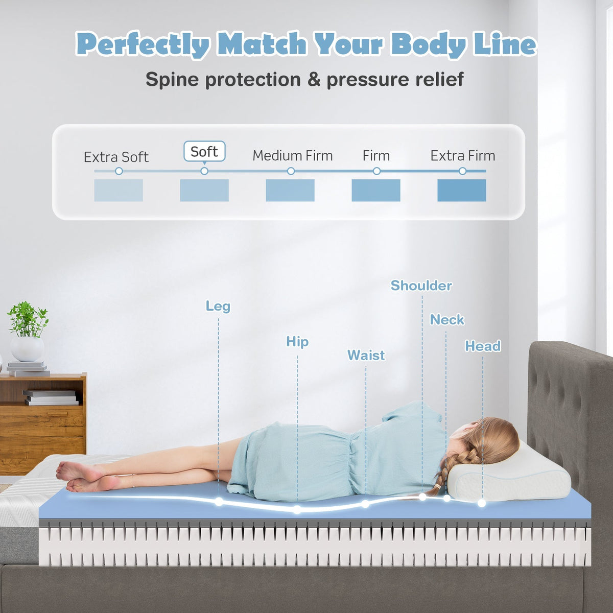 3D Bed Mattress Gel Memory Foam Convoluted Foam for Adjustable Bed